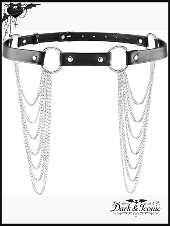 Punk Gothic Waist Chain Belt Adjustable Body Chain Harness Fits 29.7-38.2 Waist main image 4